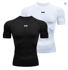 maglia Termica palestra  compression uomo gym fitness running t shirt elastic