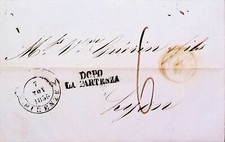 Toscana Italy Tuscany 1855 Firenze Lyon Bolli Banderuola Dopo la Partenza 15971