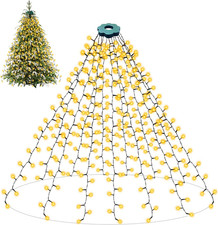 Luci Albero Di Natale 400 LED 2 M 16 Fili 8 Modalità, Plug-In, IP44 Impermeabile