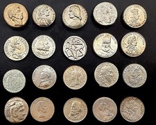 Collezione n. 20 monete storiche repliche commemorative argentate