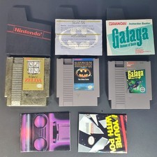 Lotto giochi retrò Nintendo NES (3) Zelda Gold, Batman e Galaga testati + 2 poster