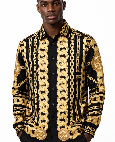 Versace camicia uomo nera - versace,