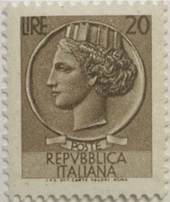 Francobollo Siracusana 20 Lire