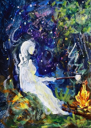 Aceo quadro originale - quadro, fiamma