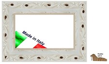 Cornice in legno bianca lucida traforata per foto,stampe,poster  Spessore cm 5