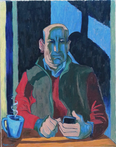 Uomo nel caffè interno - nel,