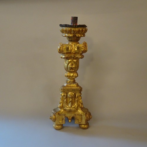 Candeliere legno dorato - candeliere, in