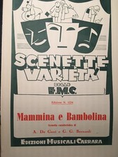 Spartiti Edizioni Musicali Carrara - Scenette Varietà delle E.M.C. - n.4 titoli