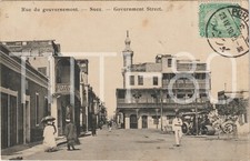 RUE DU GOUVERNEMENT - SUEZ - GOVERNMENT STREET - TRATTORE RULLO (EGITTO) 1910