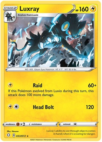 Luxray 033 072 holo rara - 033/072,