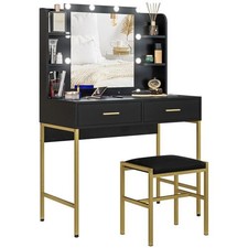 TAVOLO TRUCCO NERO 2 CASSETTI