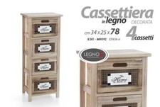CASSETTIERA LEGNO 4 CASSETTI