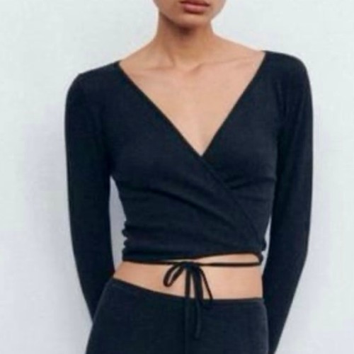 Zara crop top grigio scuro - crop,