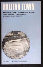 14/11/1970 Halifax Town v Aston Villa  (creased, slight worn corner)