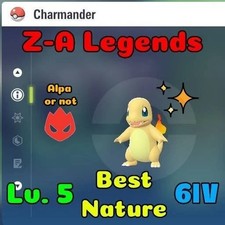 Pokemon ZA Legends - Shiny Charmander or other 6IV Lv 5 Best Nature