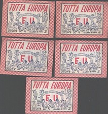 Tutta Europa - Lotto 5 Bustine di figurine ed. La Folgore 1966