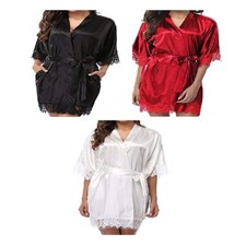 Vestaglia donna sexy kimono Elasticizzata Camicia da notte Pigiama Intimo