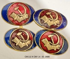 PARTITO SOCIALISTA ITALIANO GEMELLI IN SMALTO FALCE E MARTELLO INIZI DEL 1900