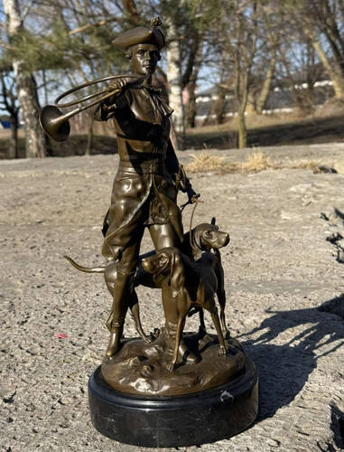 Statua bronzo cani cacciatore