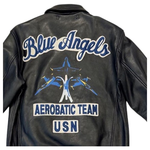 Avirex giacca pelle blu - g-1,