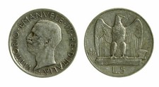 pci4687) Vittorio Emanuele III  (1901-1943) - 5 Lire Aquilino 1930 BL