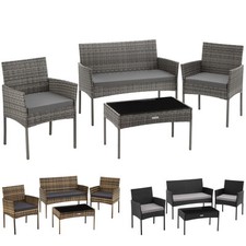 Salottino rattan giardino terrazza 4 persone resistente agli agenti atmosferici