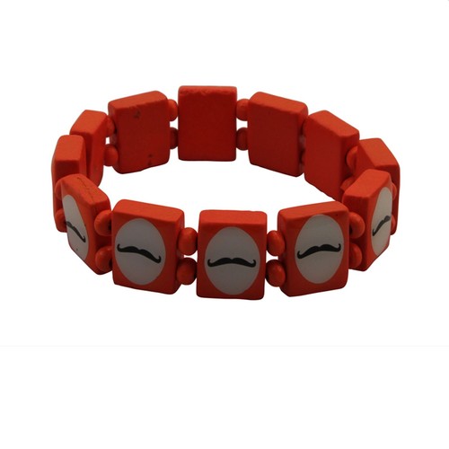 Bracciale legno baffi - bracciale, in