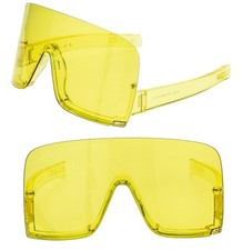 Occhiali da sole Gucci Lido 1631 giallo sport unisex scudo maschera oversize Gg1631S 009