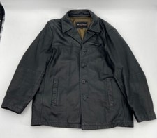 Wilsons Giacca Uomo Pelle XLT Nero Pelle Cappotto Studio 4 Bottoni