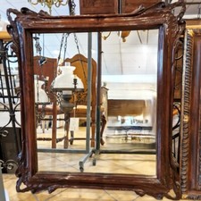 Cornice in legno rettangolare con angoli intagliati noce