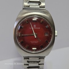Orologio Automatico Laurens Rosso Acciaio 1970s 35mm