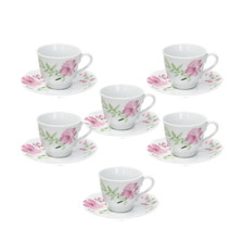 Tognana Linea Cappettata Wild Rose Tazze da Caffe' Con Piattino Set da 6