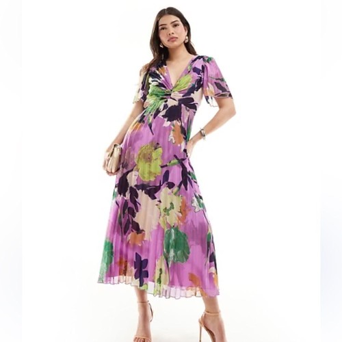 Abito midi asos - asos, plissettato