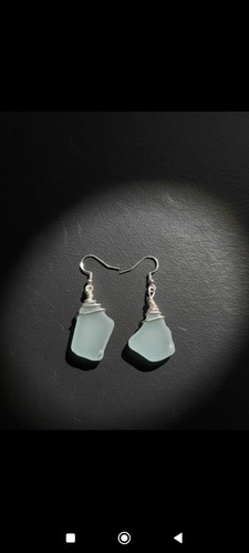 Orecchini con vetrino mare - con,