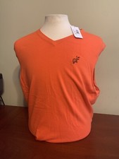 Gilet maglione scollo a V uomo XL Lakemont nuovo con etichette Cutter & Buck MCS07727 arancione con logo