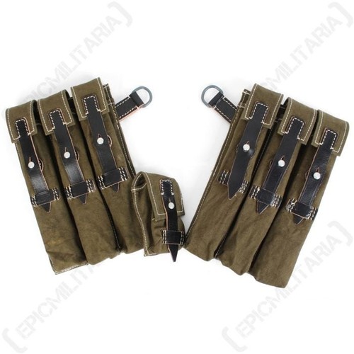 Mp40 canvas ammo pouch leather - ammo,
