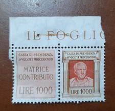 MATRICE CONTRIBUTO LIRE 1000 CASSA DI PREVIDENZA AVVOCATI E PROCURATORI