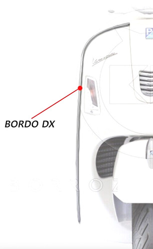 Bordo scudo cromato destro - scudo,