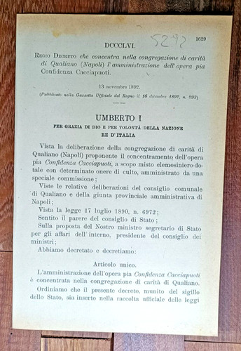 Qualiano 1892 regio - regio, x