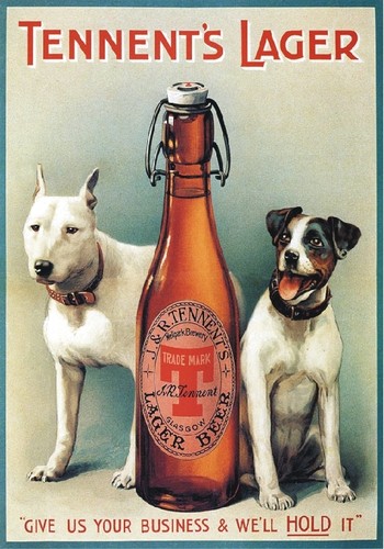 Targa vintage 1909 tennent s - vintage, tennent's