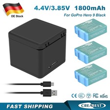 3 pezzi batteria 1800 mAh + caricabatterie USB per GoPro Hero 9 10 11 Black AHDBT-901 ADBAT-001