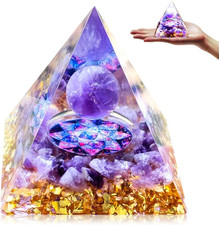 Piramide Di Orgonite, Cristalloterapia Pietre Sfera Di Ametista, Pietre Chakra D