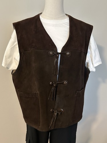 Gilet vintage marrone pelle