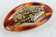 JEAN PAUL Molletta per Capelli da DONNA Marrone Di Plastica Colore ORO Vintage