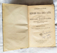 Dizionario lingua Latina Vol. II - Georges-Calonghi, Ed. Rosenberg Sellier, 1939
