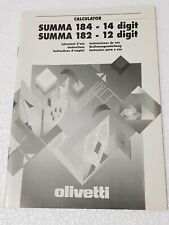 OLIVETTI Summa 182 184 manuale