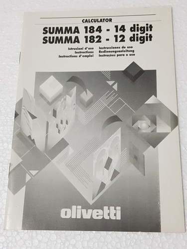 Olivetti summa 182 - olivetti, manuale