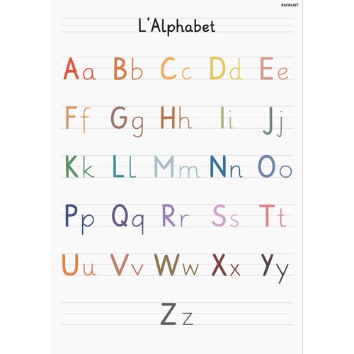 Packlist poster alfabeto - packlist®,