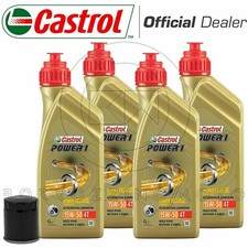 KIT TAGLIANDO 4LT OLIO CASTROL POWER 1 15w50 + FILTRO DUCATI 900 Monster 1995