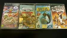 PSP - 4 GIOCHI: SURF'S' UP - STREET S. - INVIZIMALS - MONSTER JAM + CUSTODIA